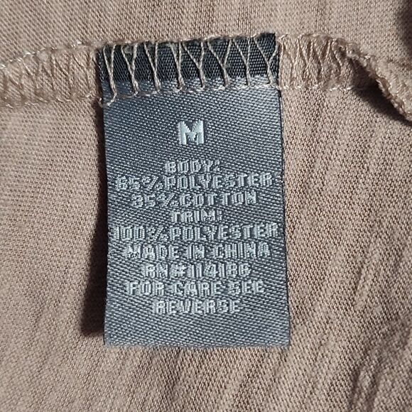 Retro-ology Beige Long Sleeve Top with Chiffon Back Medium - Picture 5 of 6